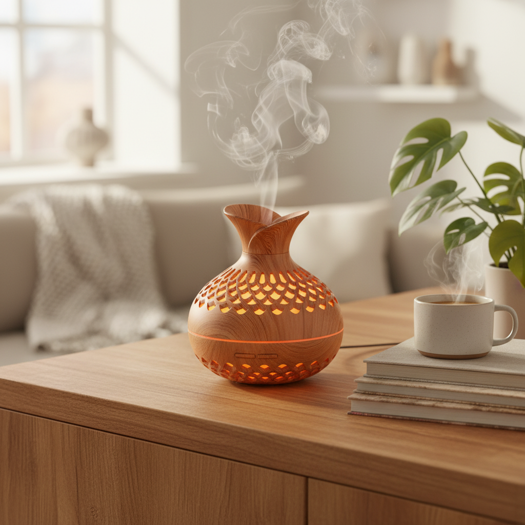 AuraWood™ – Wooden Aroma Humidifier